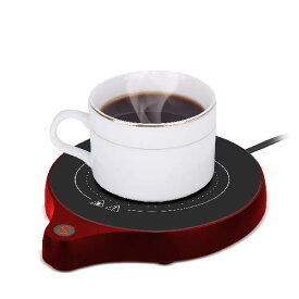 コーヒーカップウォーマー 5つの温度設定を備えた 重力センサーでオン/オフに自動制御する ココア/ 水/牛乳/ミルク/お茶/コーヒーなど飲み物PSE安全認証済(赤)