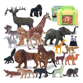 Tagitary 動物のフィギュア リアル動物20点豪華セット 子供飛びつくおもちゃ 収納バック付 き 動物遊びトイ 森ごっこ 室内飾り コレクション 誕生日プレゼント 祝いプレゼント 6歳以上適用