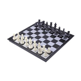 Kosun チェスセット 国際チェス マグネット式 折りたたみチェスボード 黒と白の駒 収納便利 (M)