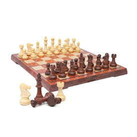 Kosun チェスセット マグネット式チェス 木目 折りたたみチェスボード 収納バッグ付き (L)
