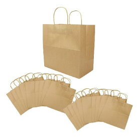 クラフトバッグ 紙袋 20枚セット 無地 持ちやすい 丸紐 ラッピング 梱包材 贈り物 ショッピングバッグ