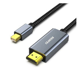 Mini DisplayPort-HDMIケーブル Benfei Mini DP-HDMIケーブル MacBook Air/Pro Microsoft Surface Pro/Dock モニター プロジェクターなどに対応-グレー