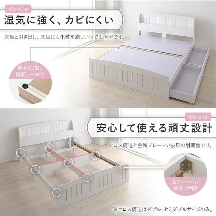 ベッド ダブル ベッドフレームのみ ホワイト 引き出し 収納付き 棚付き 宮付き 2口 コンセント付き カントリー調 収納ベッド ダブルベッド韓国インテリア カントリー 可愛い おしゃれ 白 モンタの お酒とあれこれ | Shopooo By GMOベッド ダブル ベッドフレームのみ ...