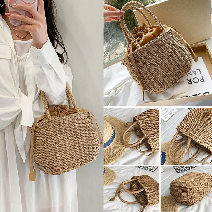 楽天市場】籐 バック かごバッグ 女性用 トートバッグ バケットバッグ  