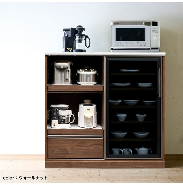 楽天市場】☆10%OFF☆ キッチンカウンター 収納 大川家具 120 レンジ 