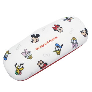 ミッキー&フレンズ ディズニー ミッキーマウス 眼鏡 めがねケース バネ式 クロス付き 【定形外郵便送料390円】【代金引換不可】