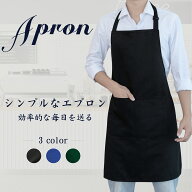 エプロン 首掛け 男性用 メンズ 黒 作業エプロン シンプル カフェエプロン 無地 ペンポケット付き 汚れ防…