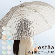 【在庫限りで販売終了】estaa（エスタ）3Dホログラムビニール傘 雨傘 60cm きらきら 透明 長傘 レディー…