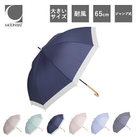 長傘 雨傘 65cm 大きいサイズ ストライプ バイカラー レディース 耐風傘 ジャンプ式 プレゼント ギフト ブランド