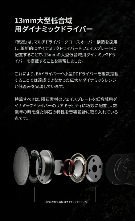 楽天市場】水月雨 Moondrop 流星 - Meteor カナル型 イヤホン 有線 