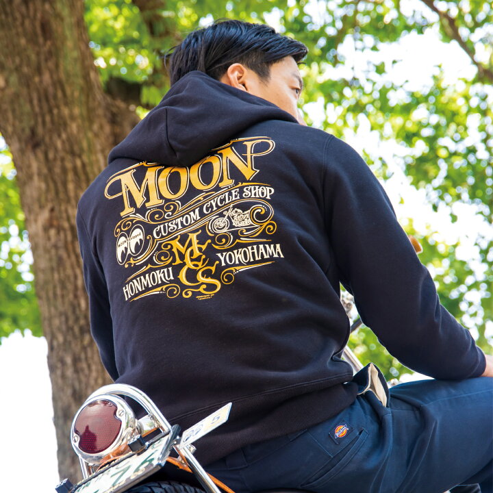 楽天市場】MOON (ムーン) Custom Cycle Shop ジップ フーディー : MOONEYES