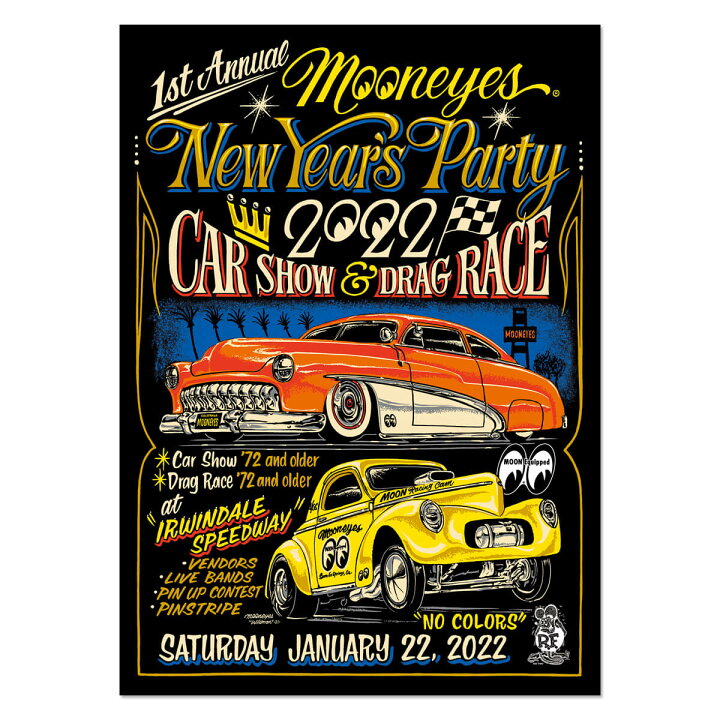 楽天市場 ムーンアイズ Mooneyes New Year S Party 22 ポスター Mooneyes