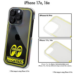 ���[���A�C�Y MOONEYES Santa Fe Springs, CA iPhone 16e/17e �n�[�h�P�[�X �N���A