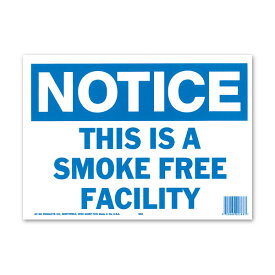 NOTICE SMOKE FREE FACILITY (注意、この施設は禁煙です) サインボード・メッセージプレート