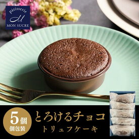 フォンダンショコラ 【5個セット】 ガトーショコラ トリュフ ケーキ チョコレート チョコ ギフト ケーキ ギフト 個包装 カップ ケーキ 小分け ギフトセット 送料無料 プレゼント 差し入れ バレンタイン 名月製菓 モンシュクル