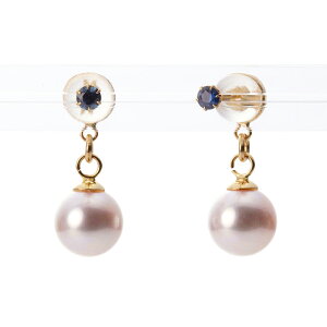 サファイア ピアス 真珠 Charming パール ピアス サファイア K18 レディース 18金 9月 誕生石 DES0502CRM-BS00000 ムーンレーベル Moon Label