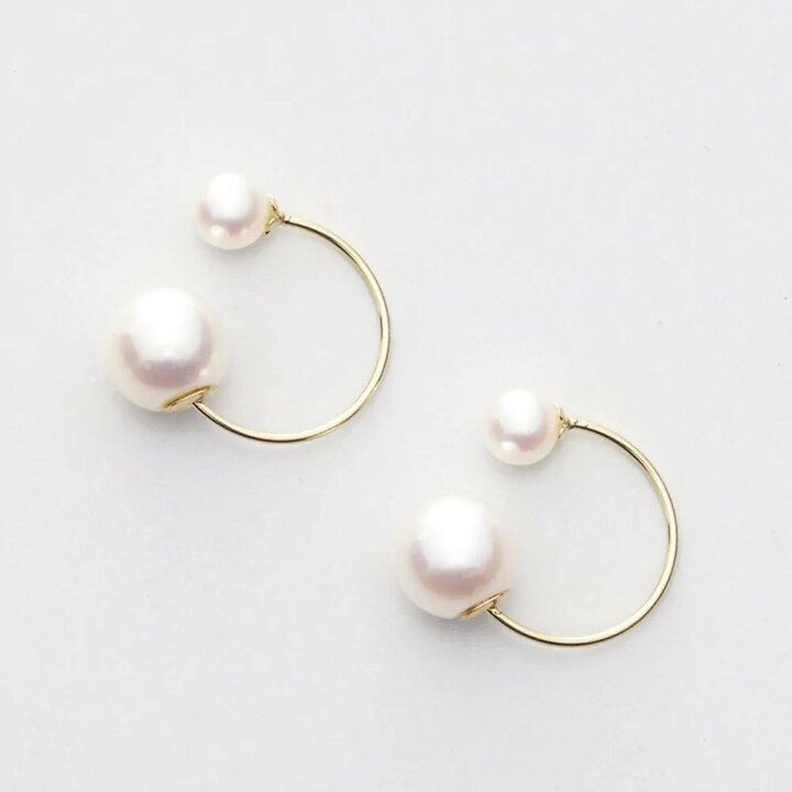 楽天市場】パール ピアス フープ あこや真珠 Gemini パール ピアス 