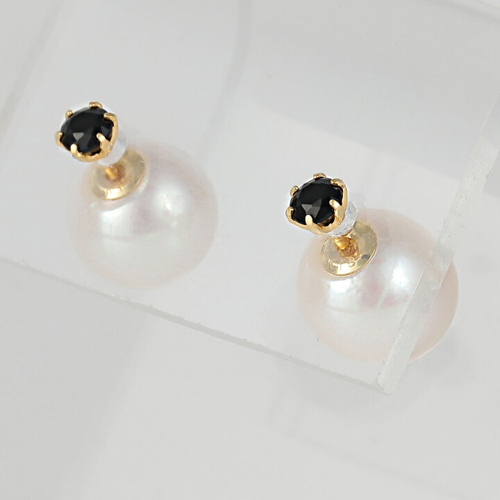 楽天市場】オニキス パール ピアス あこや真珠 Gemini オニキス ピアス 