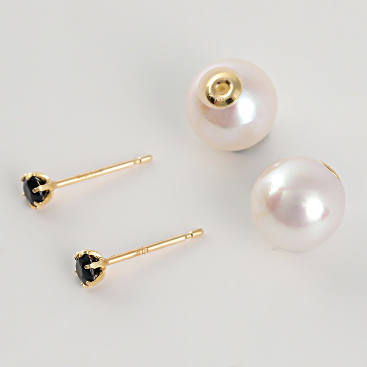 楽天市場】オニキス パール ピアス あこや真珠 Gemini オニキス ピアス 