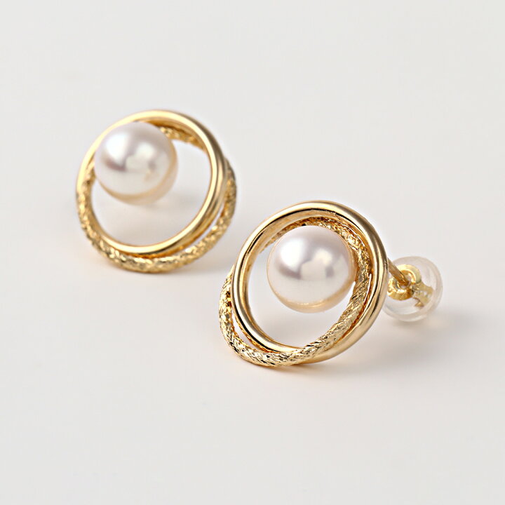 楽天市場】パール ピアス フープ 真珠 Gold Ring パール ピアス K18 