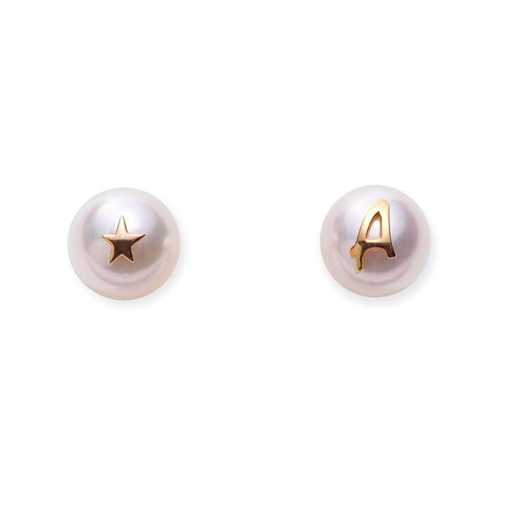 楽天市場】パール ピアス 真珠 イニシャル パール ピアス A K18 