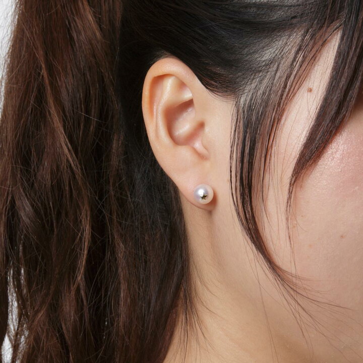 楽天市場】パール ピアス 真珠 イニシャル パール ピアス A K18 
