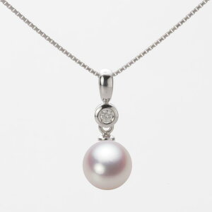 パール ネックレス 一粒 あこや真珠 8.0mm アコヤ 真珠 ペンダント K18WG ホワイトゴールド 18金 レディース HA00080R12WPN725W0 ムーンレーベル Moon Label