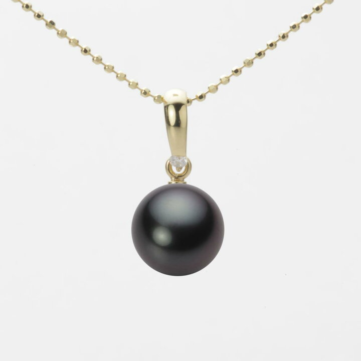 楽天市場】ブラック パール ネックレス 一粒 8mm 黒蝶 真珠 ペンダント  
