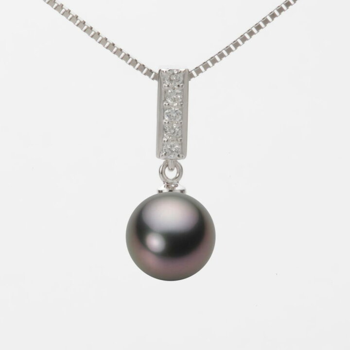 楽天市場】ブラック パール ネックレス 一粒 8mm 黒蝶 真珠 ペンダント 