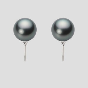 ブラック パール イヤリング 9mm 黒蝶 真珠 イヤリング K18WG ホワイトゴールド 18金 レディース NB00009R13DG0635WS ムーンレーベル Moon Label