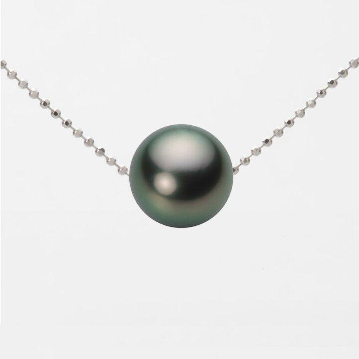 楽天市場】ブラック パール ネックレス 一粒 10mm 黒蝶 真珠 