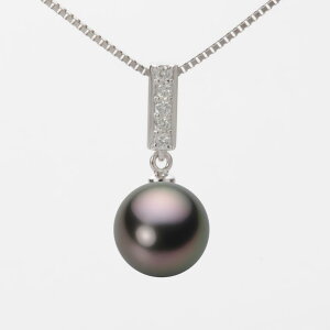 ブラック パール ネックレス 一粒 10mm 黒蝶 真珠 ペンダント K18WG ホワイトゴールド 18金 レディース NB00010R22RB0314W0 ムーンレーベル Moon Label