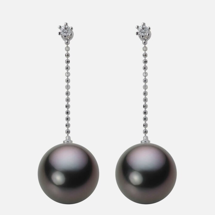 楽天市場】ブラック パール ピアス 12mm 黒蝶 真珠 ピアス K18WG 