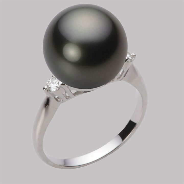 楽天市場】ブラック パール リング 指輪 12mm 黒蝶 真珠 リング PT900  