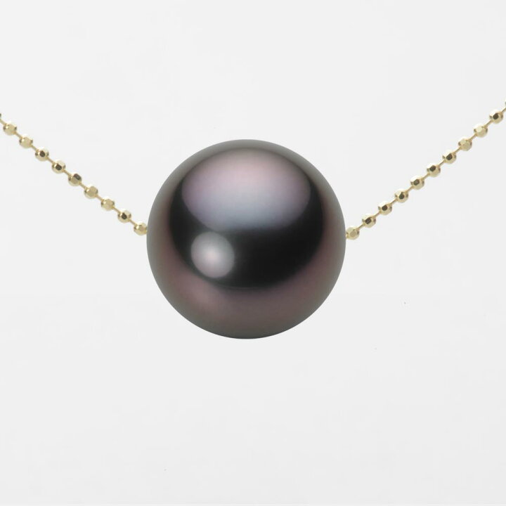 楽天市場】ブラック パール ネックレス 一粒 13mm 黒蝶 真珠 