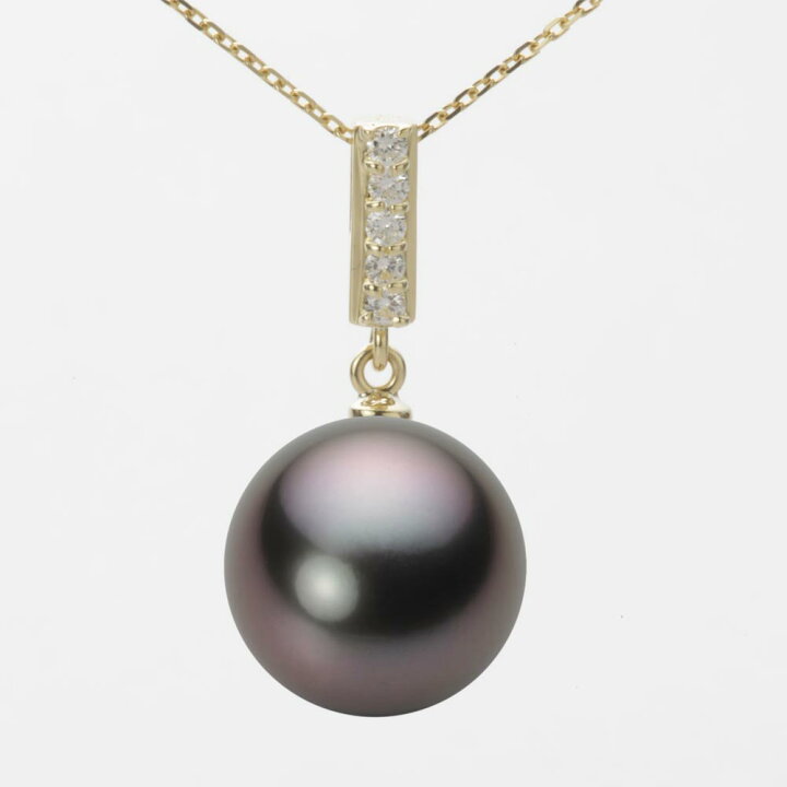 楽天市場】ブラック パール ネックレス 一粒 13mm 黒蝶 真珠 
