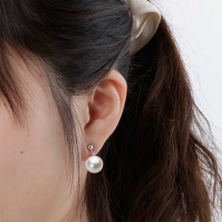 楽天市場】南洋真珠 パール ピアス 11mm 白蝶 真珠 ピアス PT900 