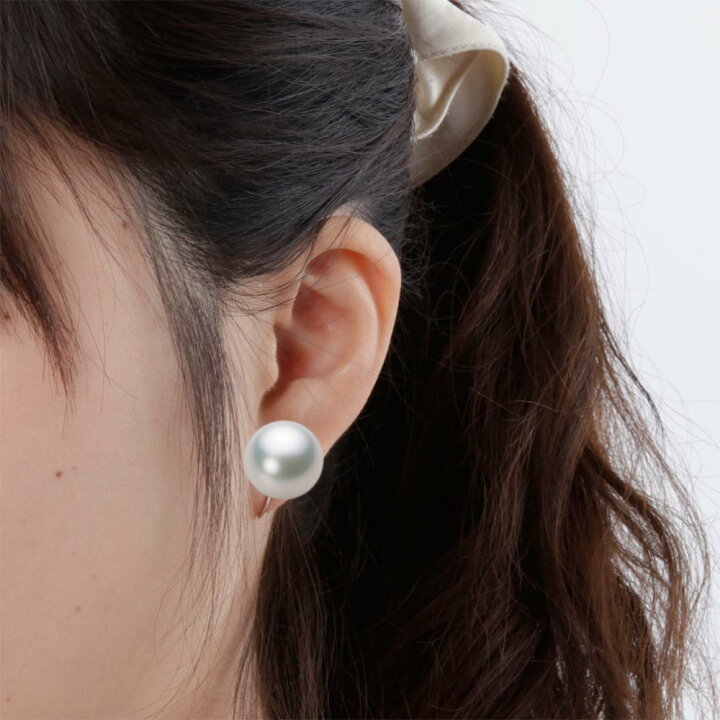 楽天市場】南洋真珠 パール イヤリング 15mm 白蝶 真珠 イヤリング 