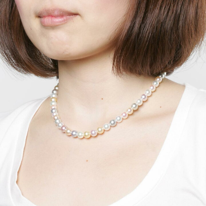 楽天市場】あこや真珠 パール ネックレス 7.5mm アコヤ真珠 マルチ 
