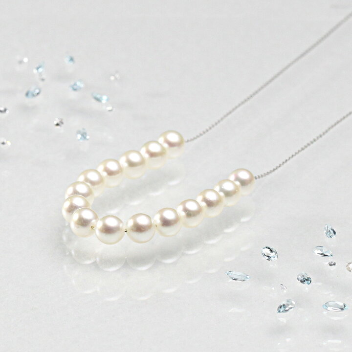 3連/テリ強】あこや真珠 パール ネックレス ホワイト 6.5mm 70g 楽天 