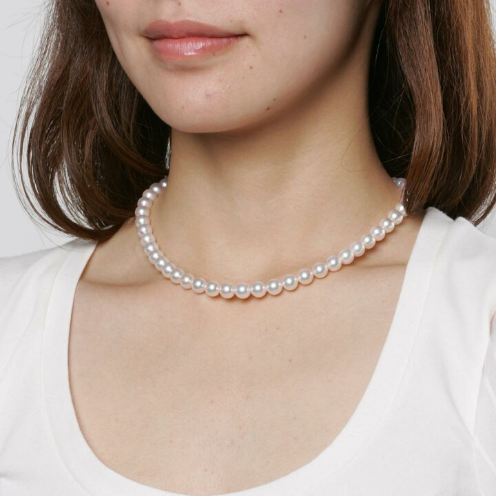 テリ強】あこや真珠 パール ネックレス ホワイト 7.5-8mm 33g 楽天市場 