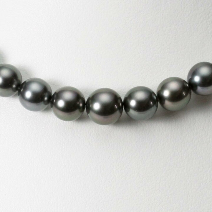 楽天市場】ブラックパール ネックレス 8-10mm 黒蝶 真珠 ネックレス 