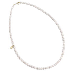 MIKIMOTO ミキモト K18YG Mチャーム ベビー パール 約3.4mm位～約3.9mm位 ネックレス 約8.6g位 [ 真珠 18金 イエローゴールド ペンダント ジュエリー アクセサリー レディース ブランド ]【中古】