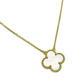 Van Cleef & Arpels ヴァン クリーフ&アーペル ヴィンテージ アルハンブラ K18YG マザーオブパール ネックレス 約5.3g位 [ VCARA45900 18金 イエロー ゴールド シェル ペンダント ジュエリー アクセサリー レディース ブランド ]【中古】