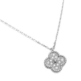 Van Cleef & Arpels ヴァン クリーフ&アーペル スウィート アルハンブラ K18WG ダイヤモンド ネックレス 約3.2g位 [ VCARO85900 18金 ホワイト ゴールド ペンダント ジュエリー アクセサリー ブランド レディース ]【中古】