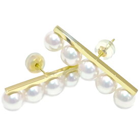 TASAKI タサキ バランス プラス あこや真珠 K18YG ピアス 約5.4g位 [ E-4463-18KYG パール イエロー ゴールド 5珠 5連 18金 750 ブランド ジュエリー アクセサリー レディース ]【中古】