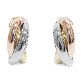 【2,000円OFFクーポン♪】Cartier カルティエ トリニティ K18YG K18WG K18PG ピアス 約9.9g位 [ 地金 フープ 18金 イエローゴールド ホワイトゴールド ピンクゴールド ジュエリー アクセサリー レディース ブランド ]【中古】