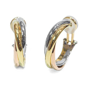 Cartier カルティエ トリニティ K18YG K18WG K18PG イヤリング 約14.3g位 [ 地金 フープ 18金 イエローゴールド ホワイトゴールド ピンクゴールド ジュエリー アクセサリー レディース ブランド ]【中古】