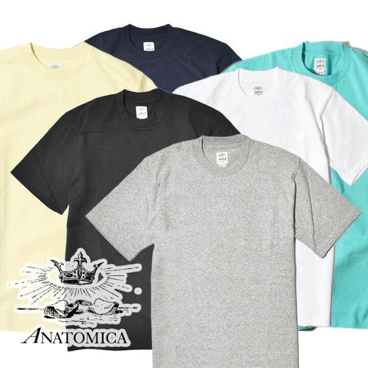 楽天市場 クーポン対象 アナトミカ ポケt ポケtee 半袖 Tシャツ 白t 無地 カットソー メンズ レディース Anatomica Made In Japan 日本製 Moonloid