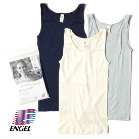 【50%OFF SALE セール 半額】ENGEL エンゲル オーガニックコットン タンクトップ ENGEL DROP STITCH TANKTOP ドロップ ステッチ レディース インナー 肌着 カットソー ドイツ製